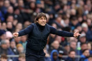 LONDON, ENGLAND - JANUARY 07: Antonio Conte, Manager of Tottenham Hotspur, reacts during the Emirates FA Cup Third Round match between Tottenham Hotspur and Portsmouth FC at Tottenham Hotspur Stadium on January 07, 2023 in London, England. (Photo by Julian Finney/Getty Images)