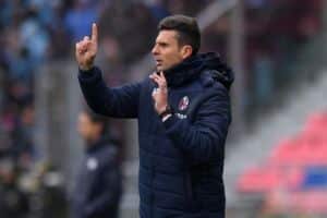 BOLOGNA, ITALY - FEBRUARY 26: Thiago Motta head coach of Bologna FC during the Serie A match between Bologna FC and FC Internazionale at Stadio Renato Dall'Ara on February 26, 2023 in Bologna, Italy. (Photo by Alessandro Sabattini/Getty Images)