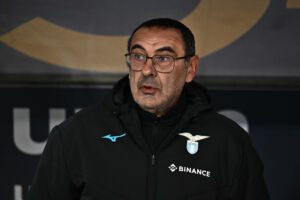 VERONA, ITALY - FEBRUARY 06: Maurizio Sarri, head coach of Lazio looks on during the Serie A match between Hellas Verona and SS Lazio at Stadio Marcantonio Bentegodi on February 06, 2023 in Verona, Italy. (Photo by Alessandro Sabattini/Getty Images)
