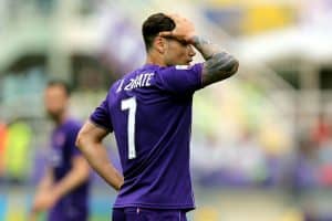 FLORENCE, ITALY - MAY 08: Mauro Zarate of ACF Fiorentina shows his dejection during the Serie A match between ACF Fiorentina and US Citta di Palermo at Stadio Artemio Franchi on May 8, 2016 in Florence, Italy. (Photo by Gabriele Maltinti/Getty Images)