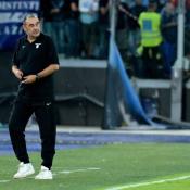 Lazio's Italian headcoach Maurizio Sarri reacts during the Italian Serie A football match between Lazio and Monza at the Olympic stadium in Rom e, on September 23, 2023. (Photo by TIZIANA FABI / AFP) (Photo by TIZIANA FABI/AFP via Getty Images)